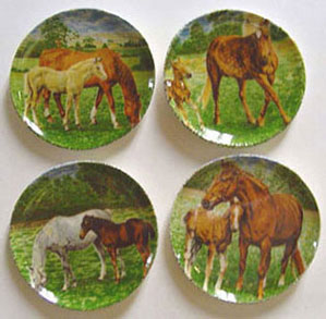 Dollhouse Miniature Large Horse Platters 4Pcs.